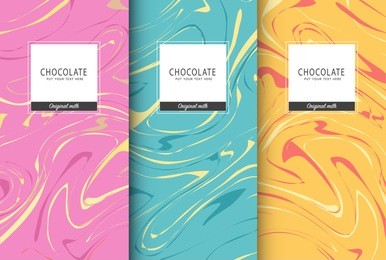 chocolate bar packaging set. trendy luxury product branding template with label pattern for packaging. vector design.