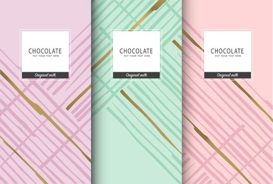 chocolate bar packaging set. trendy luxury product branding template with label pattern for packaging. vector design.