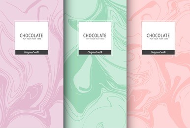 chocolate bar packaging set. trendy luxury product branding template with label pattern for packaging. vector design.