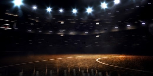 grand basketball arena in the dark 3drender