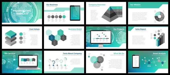 business presentation templates. vector infographic elements for company presentation slides, corporate annual report, marketing flyers, leaflets and brochures, banners and web design.