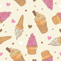 ice cream seamless pattern