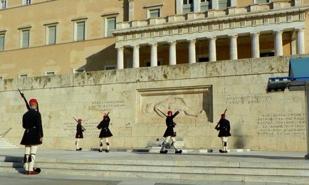 greece, athens, syntagma square, hellenic parliament, changing of the guard