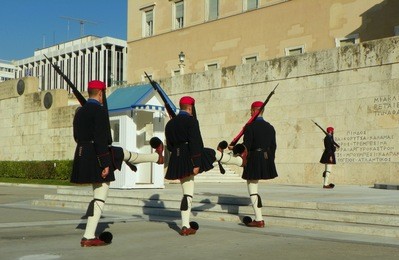 greece, athens, syntagma square, hellenic parliament, changing of the guard