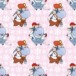 vector background with cute cows for you design. seamless pattern