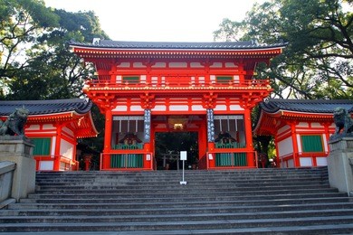 yasaka shrine, also known as gion shrine, is famous for its gion matsuri, one of japan's largest festivals
