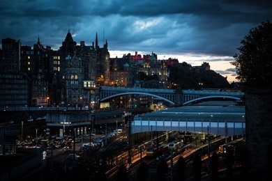 edinburgh at dusk cloudy