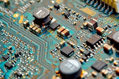 electronic circuit board close up.