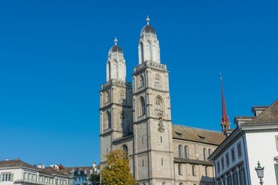 the fraumunster, the cathedral of zurich, switzerland