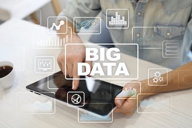 big data analytics process management. business and technology concept.