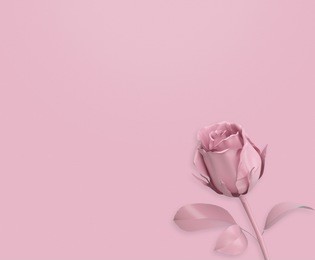 rose flower on pastel color for the background 3d rendering