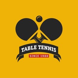 vintage color table tennis logo. ping pong championship label or badge.
