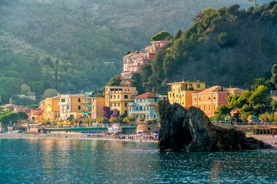 monterosso al mare, old seaside villages of the cinque terre on the italian riviera in italy