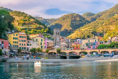 monterosso al mare, old seaside villages of the cinque terre on the italian riviera in italy