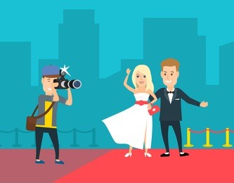 photographer shooting a celebrity couple