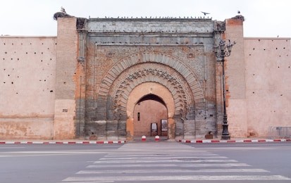 ancient gate to the old medina district in marrakech