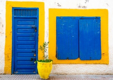 moroccan traditional door in old medina district