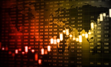 close up stock or forex chart and data market exchange.