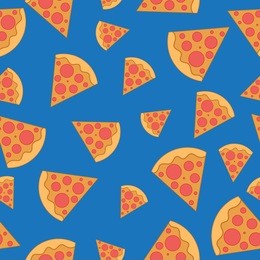 pizza slice seamless pattern background. vector illustration