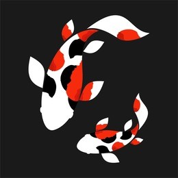 koi logo japan fish japanese symbol background illustration vector stock