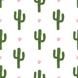 seamless cactus pattern. vector illustration