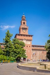 the sforza castle - castello sforzesco in milan, italy