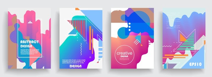 artistic covers design. creative colors backgrounds. trendy futuristic design