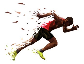 runner athlete sprint start explosive run vector illustration