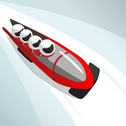 vector illustration bobsleigh sport