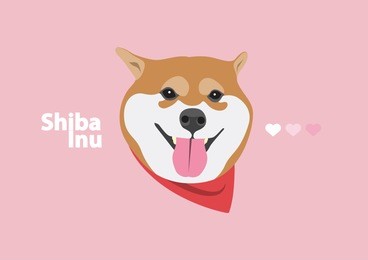 cute shiba inu with red scarf