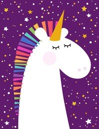 greeting card with unicorn