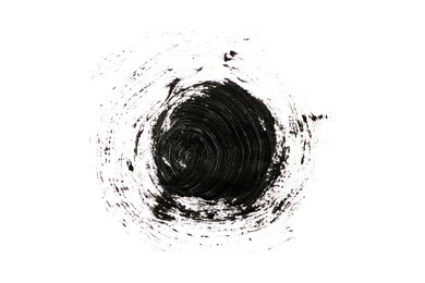 black round painted by brush. illustration stroke circle texture. isolated on white. sphere ink. abstract stain chinese paper. graphic element, corporate identity, cards. random lines following