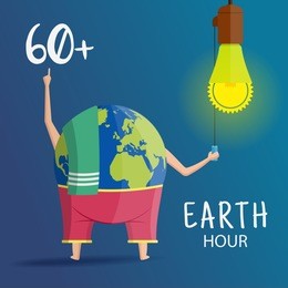 vector illustration on the theme earth hour. for a poster or banner 