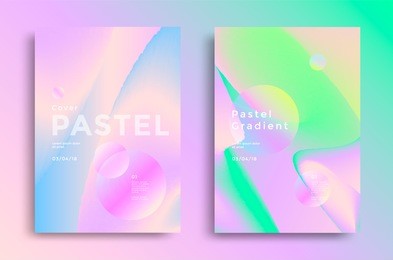 pastel gradient covers design. fashion style trends 80s and 90s for book, flyer.