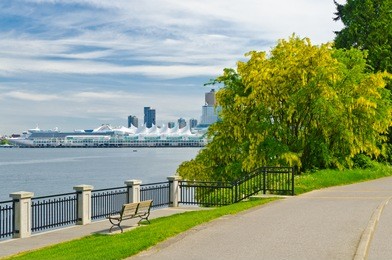 sea walk at the stanley park at downtown of vancouver, canada.