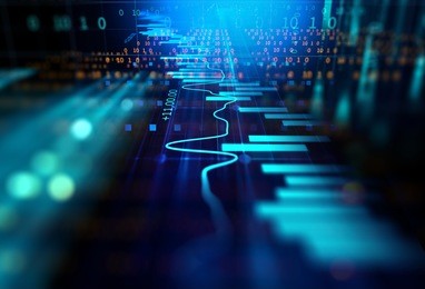 financial graph on technology abstract background represent financial crisis,financial meltdown