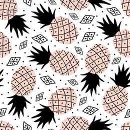 seamless pattern of pineapple. vector illustration.