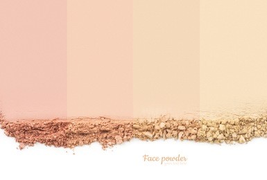 face powder. smears of foundation for face. cosmetic smear. isolated on white background