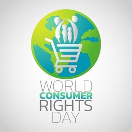 world consumer rights day logo icon design, vector illustration