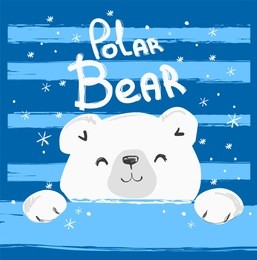 hand drawn polar bear vector illustration