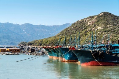 渔港码头中国广东汕头南澳岛