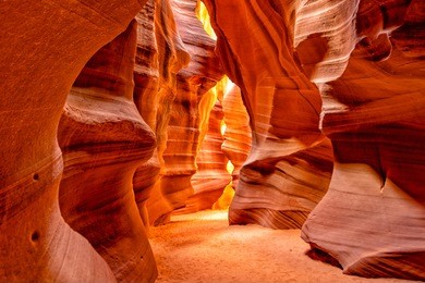 antelope canyon lights and rocks arizona usa
