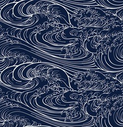 japanese sea new pattern seamless vector in graphic style background for fabric,textile,advertising work,publication,vector illustration design