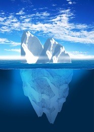 antarctic iceberg in the ocean. beautiful polar sea background.