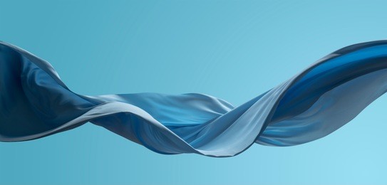 abstract wave cloth movement dynamic blue color over sky tone background