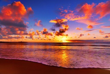 beautiful tropical sunset on the beach