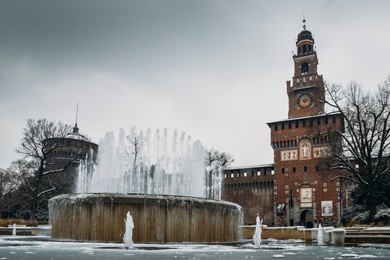 sforza castle, italian: castello sforzesco is in milan, northern