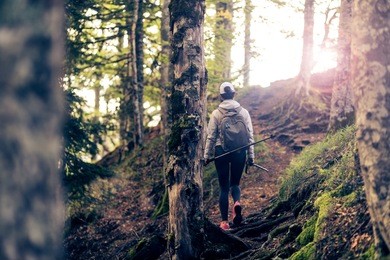 female hiker exploring nature