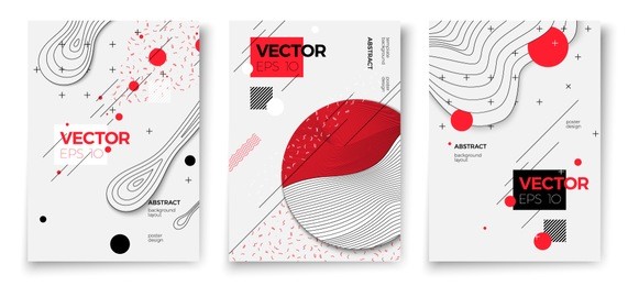 vector new memphis style poster templates, white modern background with geometric shapes and place for your text.