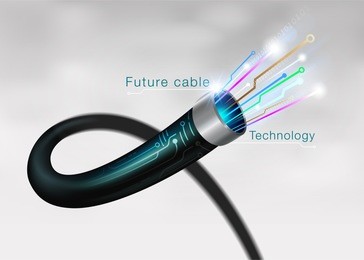 realistic vector illustration fiber optic future cable technology on white background.
eps file.